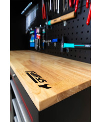 Zestaw Mebli Garażowych Farys FR4108M z Drewnianym Blatem