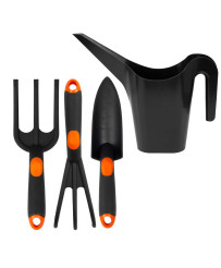Zestaw Ogrodniczy 4 el. – Łopatka, Widełki, Grabki, Konewka RAMP