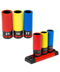 Zestaw nasadek udarowych do felg aluminiowych 1/2'' 17/19/21 Farys FR1950