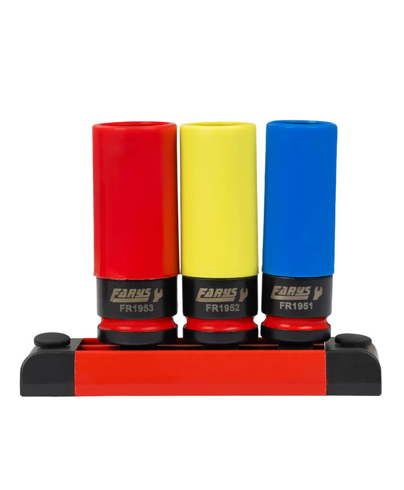 Zestaw nasadek udarowych do felg aluminiowych 1/2'' 17/19/21 Farys FR1950