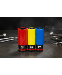 Zestaw nasadek udarowych do felg aluminiowych 1/2'' 17/19/21 Farys FR1950