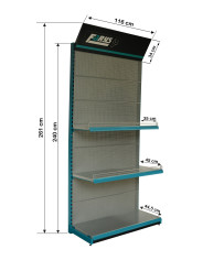 Regał metalowy do ekspozycji sklepów oraz wystaw sklepu ekspozycji Farys