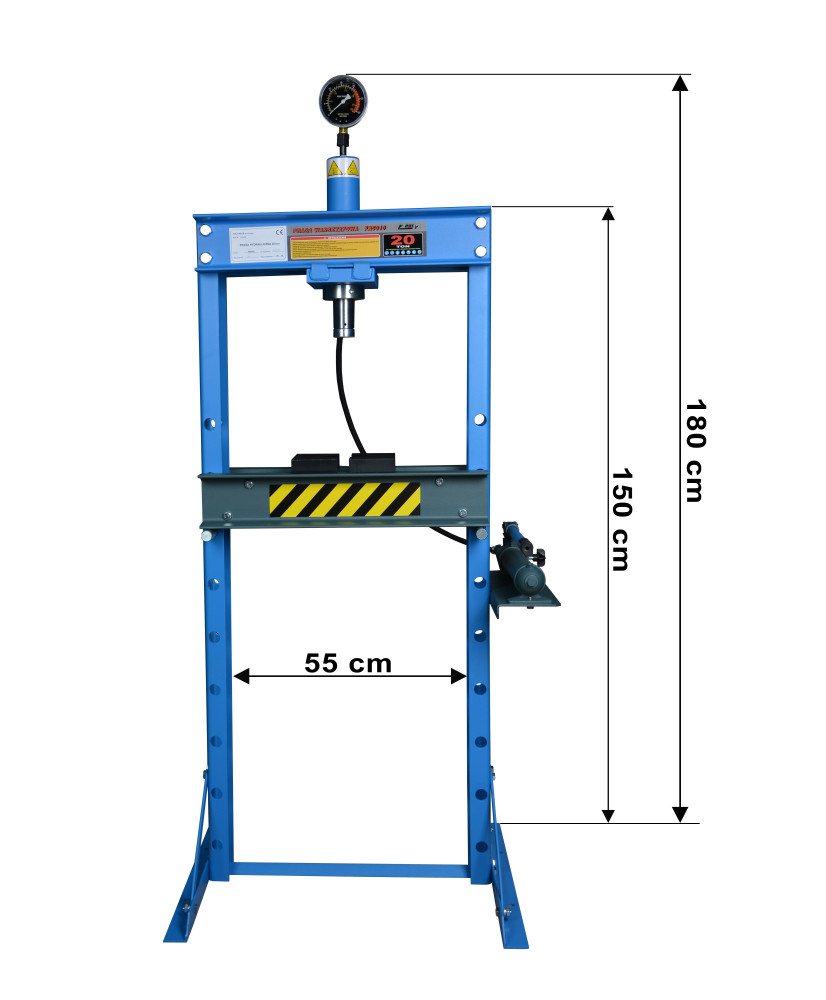 Prasa warsztatowa hydrauliczna 20 ton z pompą ręczną FR5010