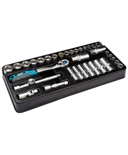 Wkład do szafki Zestaw narzędzi nasadek z grzechotką 3/8", zestaw 35 szt. FR1837