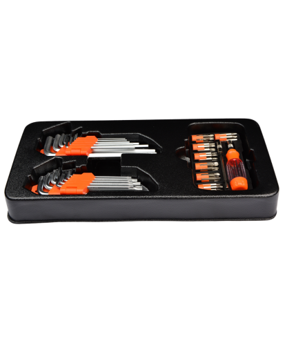 Wkład do szafki  Zestaw kluczy trzpieniowych Torx Imbus typ L z bitami - 62 szt. FARYS FR1844