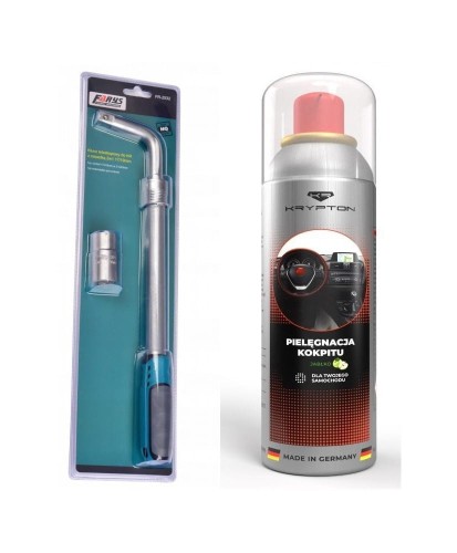 ZESTAW Klucz do kół teleskopowy z nasadką 17/19 + KRYPTON Preparat do pielęgnacji kokpitu FR2532-b + KR0602017