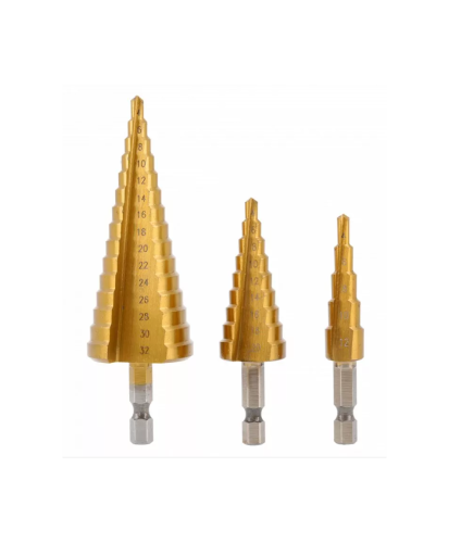 Wiertło stopniowe 4-32 mm zestaw 3 szt HT6D325 (18B)(S33)