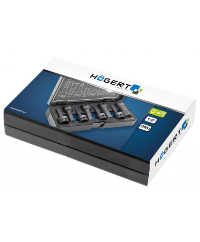 Zestaw kluczy trzpieniowych, udarowych Hex 8 szt., HT6R004 1/2″, CrMo  (2D)(S19)