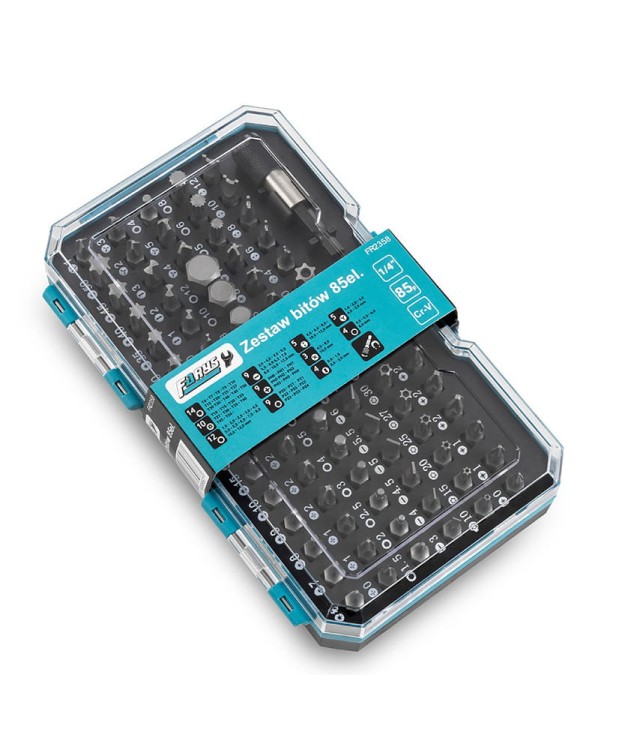 Zestaw bitów 85 el. TORX, IMBUS, SPLINE, PH, PZ, SL FR2358