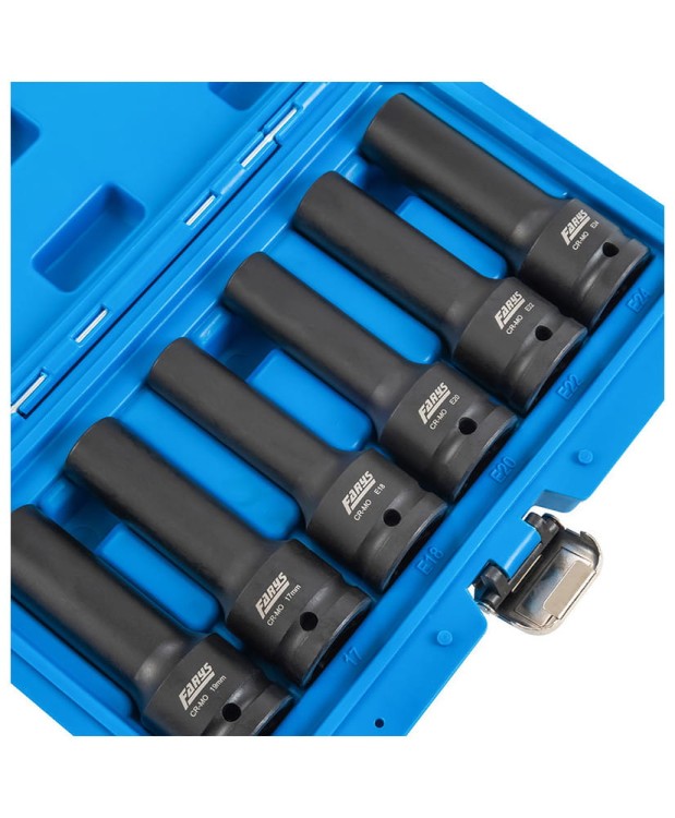 ZESTAW NASADEK UDAROWYCH 3/4" TORX E18 E20 E22 E24 SPLINE 17/19mm FR2364