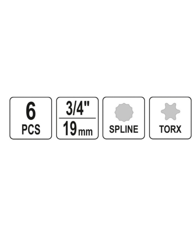 ZESTAW KLUCZY TRZPIENIOWYCH 3/4 TORX SPLINE FR2061