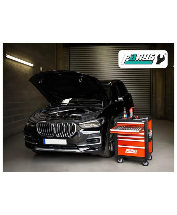 Wózek warsztatowy  szafka warsztatowa czerwona z sortownikiem  FR4064.3