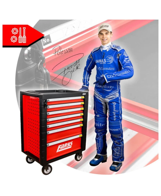 Wózek warsztatowy  szafka warsztatowa czerwona z sortownikiem  FR4064.3