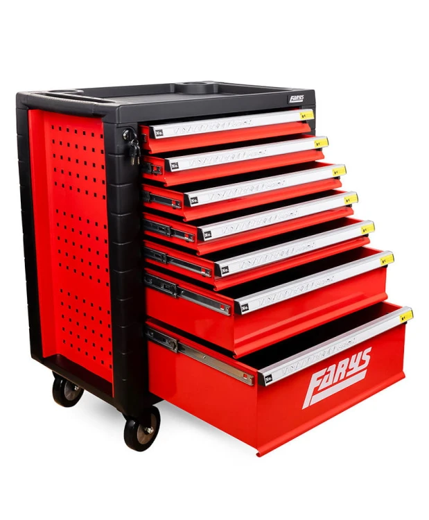 Wózek warsztatowy  szafka warsztatowa czerwona z sortownikiem  FR4064.3
