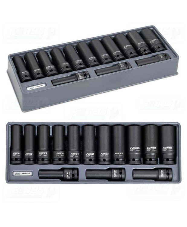 FR00152 Wkład do szafki - zestaw nasadek udarowych długich ½” 14 el.