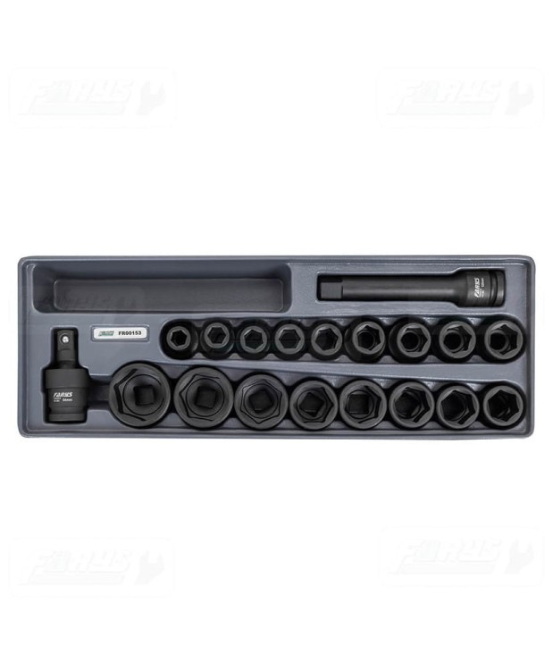 FR00153 Wkład do szafki - zestaw nasadek udarowych krótkich 1/2" 19 el.