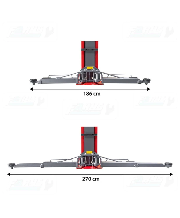 Podnośnik dwukolumnowy półautomat 4,2T FR5077 + olej hydrauliczny 8l + smary+ kotwy