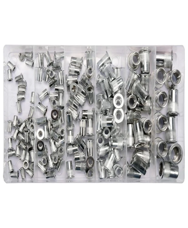 ZESTAW NITONAKRĘTEK ALUMINIOWYCH M3- M10, 150SZT YT-36460 (16F) (S5)
