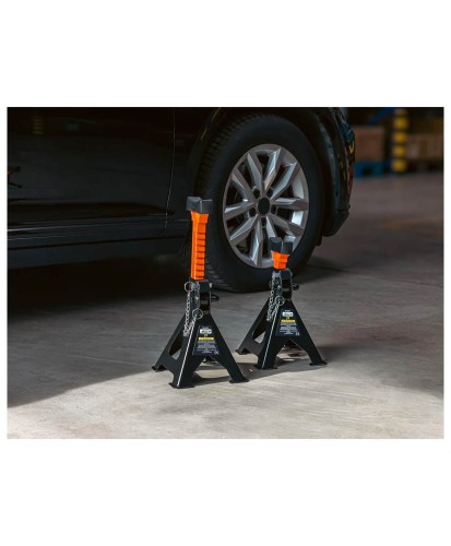 2X KOBYŁKI 3T PODSTAWKI WARSZTATOWE PODPORY Z BLOKADĄ GUMĄ PINEM REGULOWANE FR9037