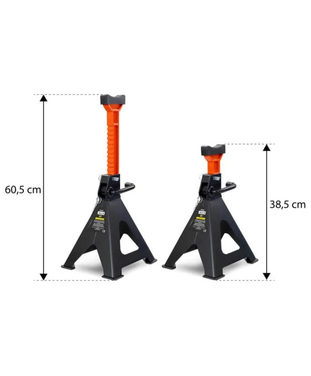 2X KOBYŁKI 6T PODSTAWKI WARSZTATOWE PODPORY Z BLOKADĄ GUMĄ PINEM REGULOWANE FR9042
