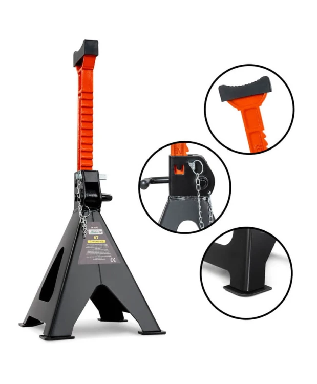 2X KOBYŁKI 6T PODSTAWKI WARSZTATOWE PODPORY Z BLOKADĄ GUMĄ PINEM REGULOWANE FR9042