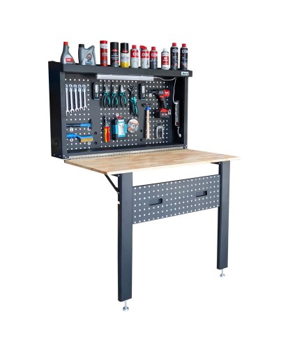 STÓŁ WARSZTATOWY GARAŻOWY ROBOCZY SKŁADANY z lampą LED i gniazdkami FR4021