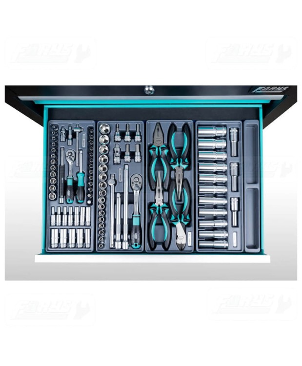 SZAFKA WARSZTATOWA WÓZEK NARZĘDZIOWY+NADSTAWKA+ WYPOSAŻENIE 385el. FR4045 -D9