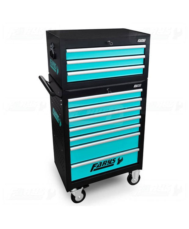 SZAFKA WARSZTATOWA WÓZEK NARZĘDZIOWY+NADSTAWKA+ WYPOSAŻENIE 385el. FR4045 -D9