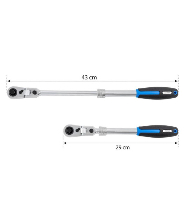 Zestaw Grzechotek  Grzechotka Teleskopowa Łamana Przegubowa SLIM 1/2" i 1/4"