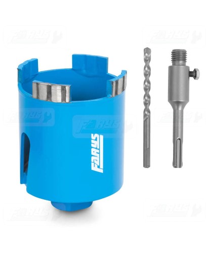 OTWORNICA DIAMENTOWA DO BETONU 68MM TURBO z ADAPTEREM M16 SDS+ I WIERTŁEM PROWADZĄCYM KORONKA WIERTŁO DO PUSZEK