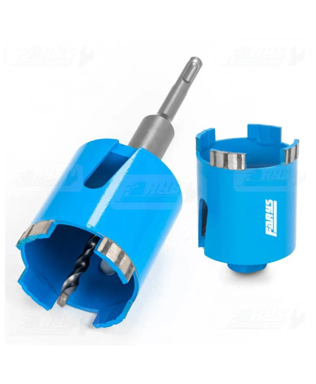 OTWORNICA DIAMENTOWA DO BETONU 68MM TURBO z ADAPTEREM M16 SDS+ I WIERTŁEM PROWADZĄCYM KORONKA WIERTŁO DO PUSZEK