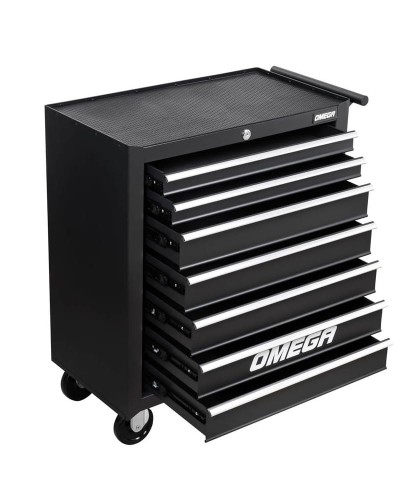 Czarna szafka warsztatowa wózek mobilny narzędziowy 7 szuflad FR4027B + FR1970