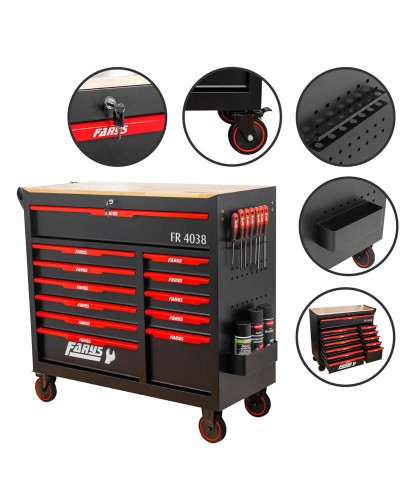 Wózek narzędziowy 12 Szuflad szafka mobilna warsztatowa FR4038