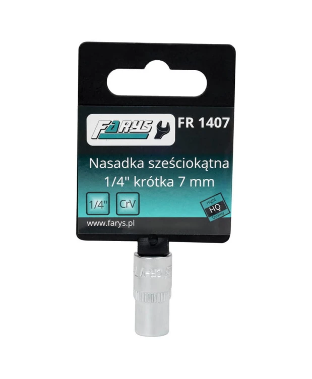 Nasadka 7mm 1/4"  sześciokątna krótka FR1407