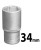 Nasadka 34mm 1/2"  sześciokątna długa FR1261