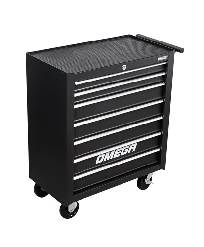 Czarna szafka warsztatowa wózek mobilny narzędziowy 7 szuflad FR4027B - OUTLET