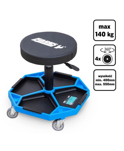 Teleskopowe siedzisko warsztatowe Stołek taboret teleskopowy regulowany FR9232