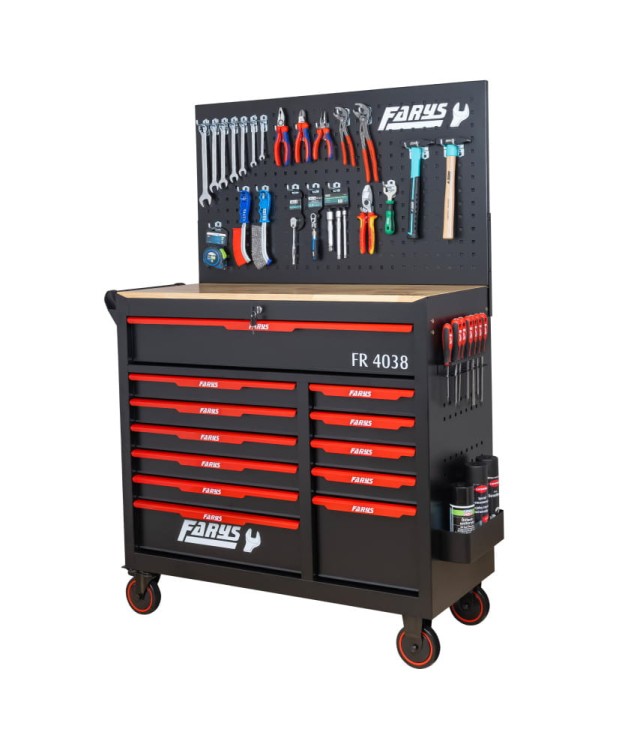 Wózek narzędziowy 12 Szuflad szafka mobilna warsztatowa FR4038+FR4025