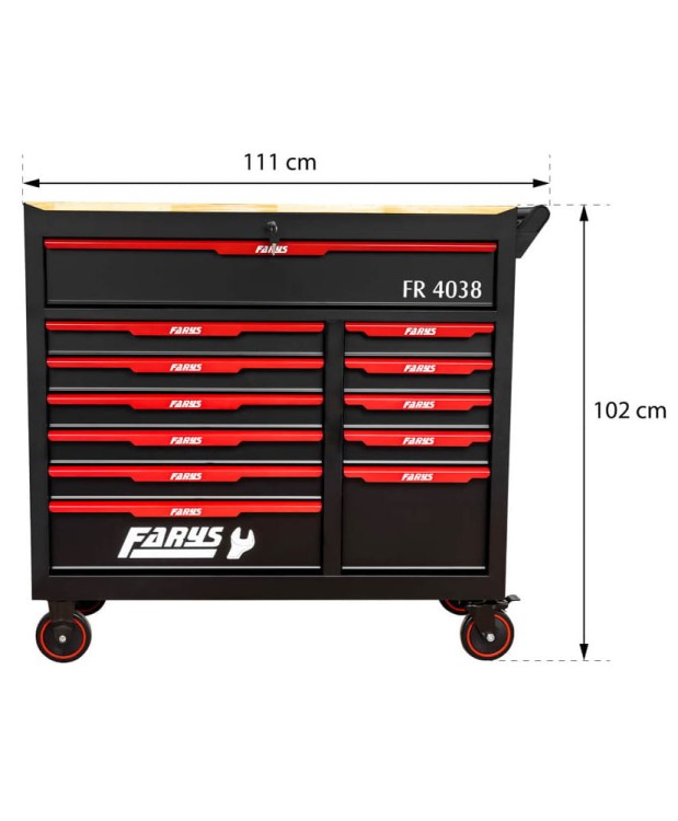 Wózek narzędziowy 12 Szuflad szafka mobilna warsztatowa FR4038+FR4025