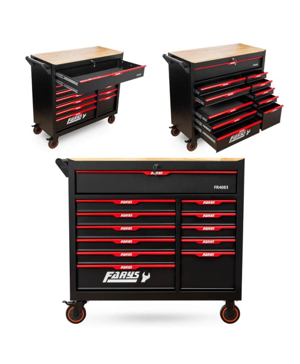 Wózek narzędziowy 12 Szuflad szafka mobilna warsztatowa FR4083+ Stołek GRATIS
