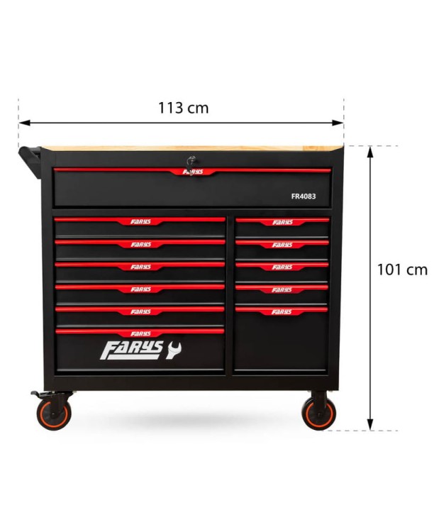 Wózek narzędziowy 12 Szuflad szafka mobilna warsztatowa FR4083+ Stołek GRATIS