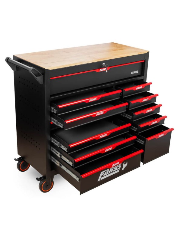 Wózek narzędziowy 12 Szuflad szafka mobilna warsztatowa FR4083+ Stołek GRATIS