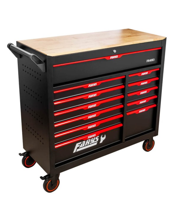Wózek narzędziowy Stół 12 Szuflad szafka warsztatowa FR4083 + Wyposażenie 338 el. + stołek GRATIS
