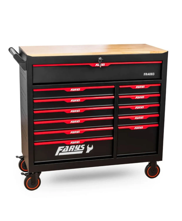 Wózek narzędziowy Stół 12 Szuflad szafka warsztatowa FR4083 + Wyposażenie 338 el. + stołek GRATIS
