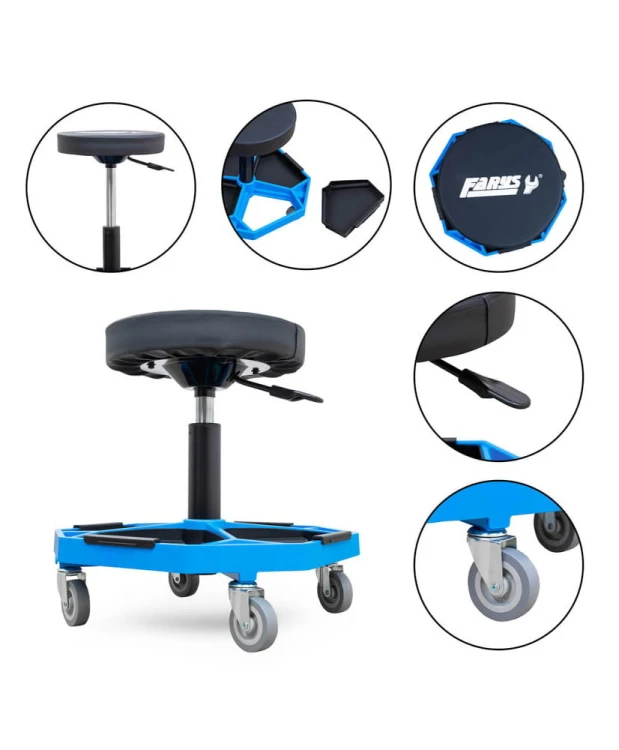 Wózek narzędziowy Stół 12 Szuflad szafka warsztatowa FR4083 + Wyposażenie 338 el. + stołek GRATIS