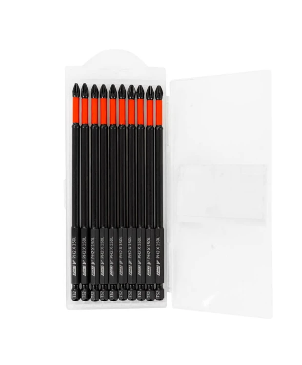 10x Bity WKRĘTARKI MAGNETYCZNE PH2 150 mm Końcówki wkrętakowe Groty FR2356