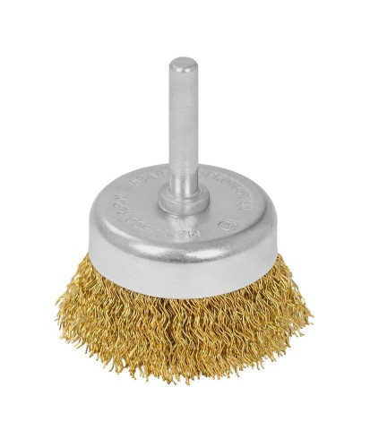 Szczotka czołowa z trzpieniem 50 mm, drut mosiężny, 0.3 mm FR9408