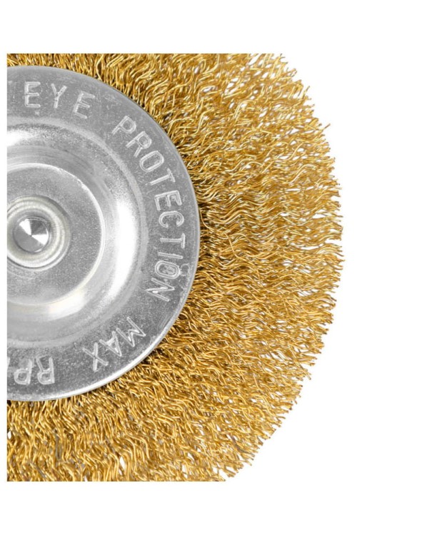 Szczotka tarczowa z trzpieniem 100 mm, drut mosiężny 0.3 mm FR9415