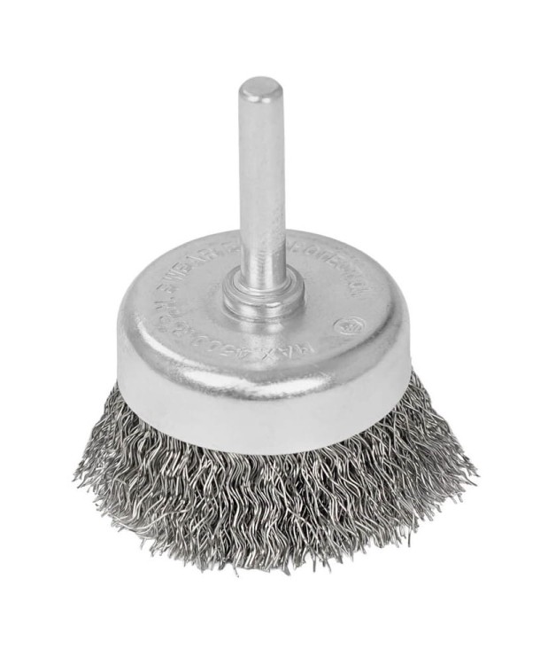 Szczotka czołowa z trzpieniem 75 mm, drut ze stali nierdzewnej 0.3 mm FR9407