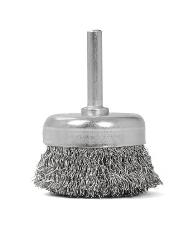 Szczotka czołowa z trzpieniem 75 mm, drut ze stali nierdzewnej 0.3 mm FR9407